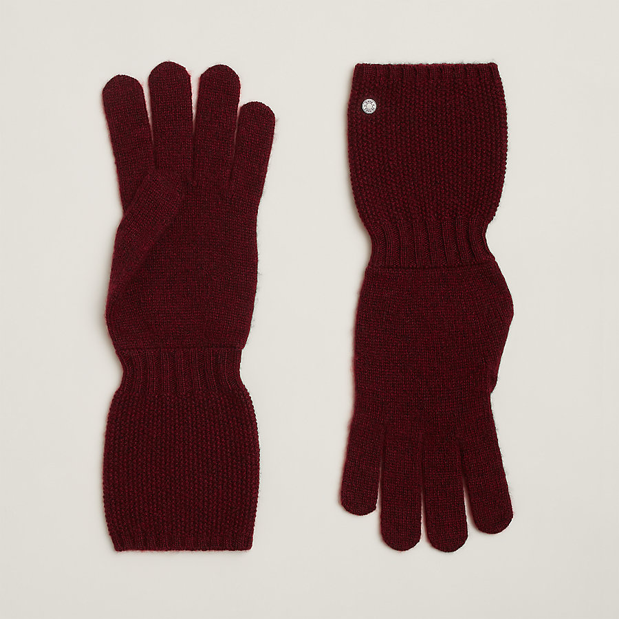 HERMES カシミヤ 手袋/グローブ《トリ・マイヨン》【エルメス 】